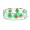 Transparent Resin Flower Finger Ring for Women RJEW-T022-029-4