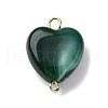 Acrylic Imitation Gemstone Style Heart Connector Charms PALLOY-JF03510-02-2