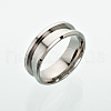 Non-Tarnish 201 Stainless Steel Grooved Finger Ring Settings MAK-I017-01C-S-1