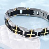 304 Stainless Steel Panther Chain Bracelets for Women Men BJEW-R018-02GP-2