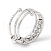 Brass Rotating Beaded Double Layer Wrap Finger Ring RJEW-H102-06P-3