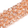Electroplate Transparent Glass Beads Strands EGLA-N017-01B-1