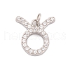 316 Stainless Steel Micro Pave Cubic Zirconia Pendants STAS-K284-01C-P-1