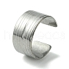 304 Stainless Steel Grooved Open Cuff Ring RJEW-L110-044P-1