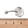 Alloy Enamel Shell Shaped Curved Barbell Belly Rings AJEW-R007-02P-4