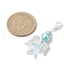 2Pcs 2 Colors Wedding Season Angel Glass Pearl & Acrylic Pendant Decorations HJEW-JM01917-3