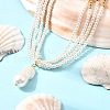 Oval Plastic Pearl Pendant Necklaces for Women NJEW-JN05348-1