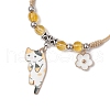 Natural Yellow Quartz Beads Braided Bead Bracelets BJEW-TA00621-05-3