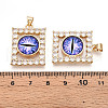 Brass Micro Pave Clear Cubic Zirconia Pendants for Women KK-T070-91A-09-3