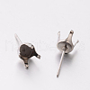 Tarnish Resistant 304 Stainless Steel Post Stud Earring Settings STAS-E074-20-1