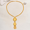 Elegant Geometric Tassel Brass Pendant Necklaces for Women's Holiday Party Accessories LR5784-3-3