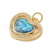 Brass Cubic Zirconia Pendants KK-K385-122G-2