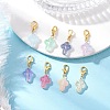 Transparent Glass Cross Pendant Decorations HJEW-JM03349-02-1