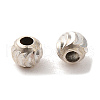 925 Sterling Silver Corrugated Round Spacer Beads STER-K178-02C-S-1