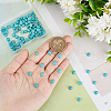 HOBBIESAY 100Pcs Craft Findings Dyed Synthetic Turquoise Gemstone Flat Back Dome Cabochons TURQ-HY0001-04-3