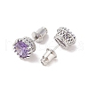 Rack Plating Brass Pave Single Cubic Zirconia Stud Earrings EJEW-I304-02P-04-2