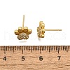 Clear Cubic Zirconia Dog Claw Print Stud Earrings EJEW-C035-02G-3