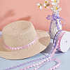   2 Rolls 2 Styles Heart & Flower Polyester Lace Ribbon OCOR-PH0004-66B-5