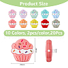 DICOSMETIC 20Pcs 10 Colors Cup Cake Food Grade Eco-Friendly Silicone Beads SIL-DC0001-71-2