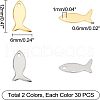 Unicraftale 60Pcs 2 Colors 304 Stainless Steel Pendants STAS-UN0029-05-5