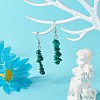 Natural Malachite Chip Beads Dangle Earrings EJEW-JE04649-11-2