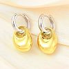 Nuggets Brass Hoop Earrings for Women EJEW-U057-06B-03GP-1