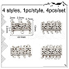 DELORIGIN 4Pcs 4 Styles Brass Box Clasps KK-DR0001-13-2