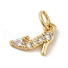 Brass Micro Pave Clear Cubic Zirconia Pendants KK-R162-016C-G-1