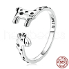 Giraffe 925 Sterling Silver Adjustable Cuff Rings for Women FS-WG500B7-01-5