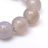 Round Natural Grey Agate Bead Strands X-G-R345-8mm-07-4