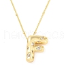 Brass Micro Pave Clear Cubic Zirconia Pendant Necklaces NJEW-Z038-01G-F-2