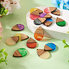  16Pcs 8 Colors Transparent Resin & Walnut Wood Pendants RESI-TA0002-66-6