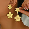 Stylish Stainless Steel Retro Flower Dangle Stud Earrings DL6175-1-1
