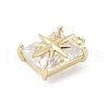 Brass Micro Pave Cubic Zirconia Pendants KK-M326-21G-2