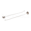 Long Chain with Plastic Pearl Dangle Stud Earrings EJEW-A067-05P-2