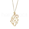 304 Stainless Steel Empty Macrame Pouch Star Moon Pendant Cable Chain Necklaces NJEW-JN05282-02-2