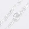 304 Stainless Steel Singapore Chain Necklaces NJEW-H453-09S-2