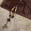 Porcelain Beads Tassel Bib Necklaces for Women WG910BF-07-1