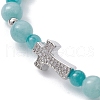 Natural Mixed Gemstone Beaded Stretch Bracelet BJEW-JB09979-4