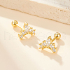 Vintage Crown Cubic Zirconia Stud Earrings YB5527-1-1