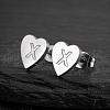 Heart 201 Stainless Steel Stud Earrings WGB8201-19-1