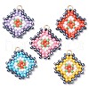 Seed Beads Beaded Charms PALLOY-MZ00324-1