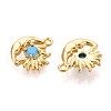 Brass Micro Pave Cubic Zirconia Charms KK-N263-94B-G-2