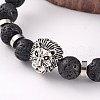 Natural Lava Rock Stretch Bracelets BJEW-JB02183-03-2