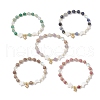 Natural & Synthetic Gemstone Round Beads Stretch Bracelets for Women BJEW-JB11663-2