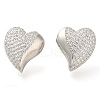 Brass Pave Clear Cubic Zirconia Stud Earrings EJEW-M088-08P-1