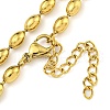 PVD Vacuum Plating 304 Stainless Steel Oval Link Chain Necklaces NJEW-P315-04G-2