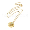 304 Stainless Steel Pave Natural Stone Pendant Necklaces for Women NJEW-U009-03G-05-2