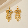 Vintage Oval with Teardrop Brass Cubic Zirconia Dangle Stud Earrings HV6040-1-3