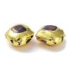 Rack Plating Brass Beads with Dyed Baroque Natural Keshi Pearl KK-K348-19G-2